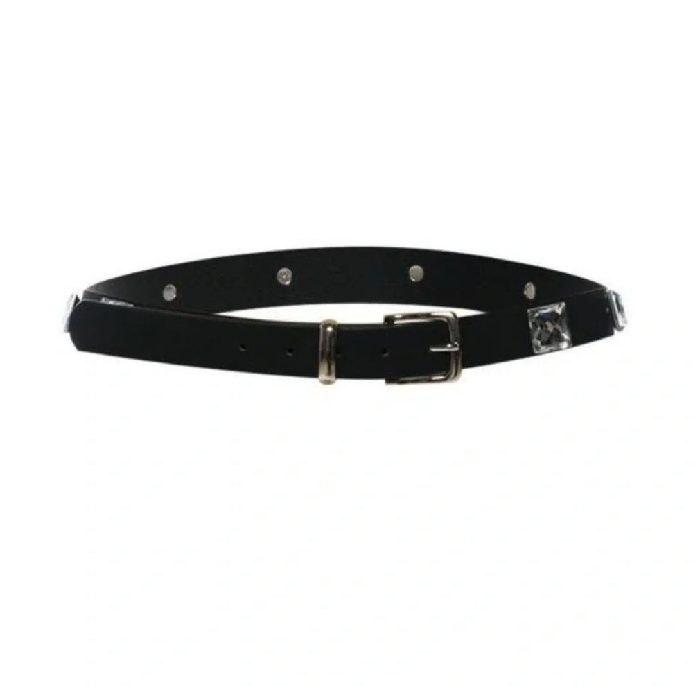 The Elaine Skinny: Black Diamond Bling Studded Belt